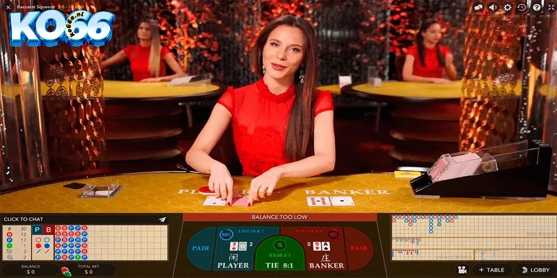 Bàn chơi Baccarat được thiết kế tinh tế, sang trọng, chuyên nghiệp