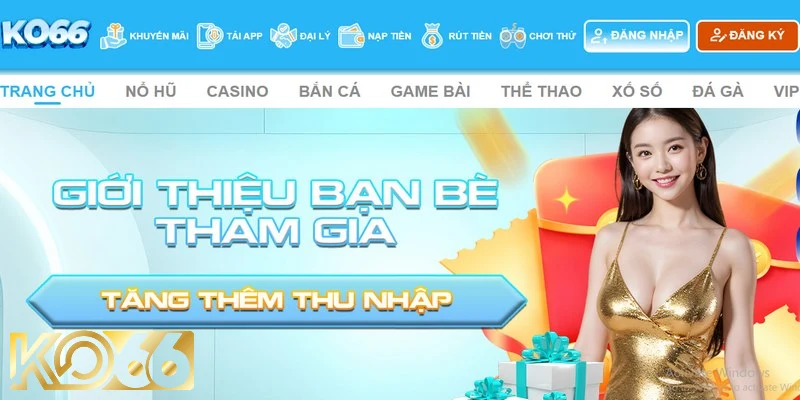 Bet thủ truy cập trang chủ KO66 bằng trình duyệt trên thiết bị